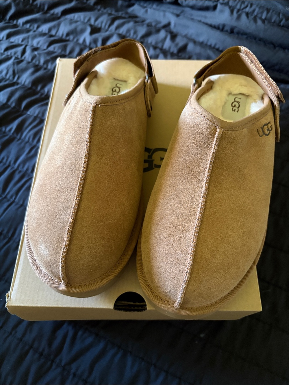 UGG women’s lanah Suede Slip-On Loafers in Chestnut Brown